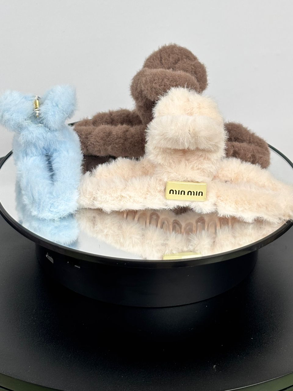 Fluffy Min min Claw Clip