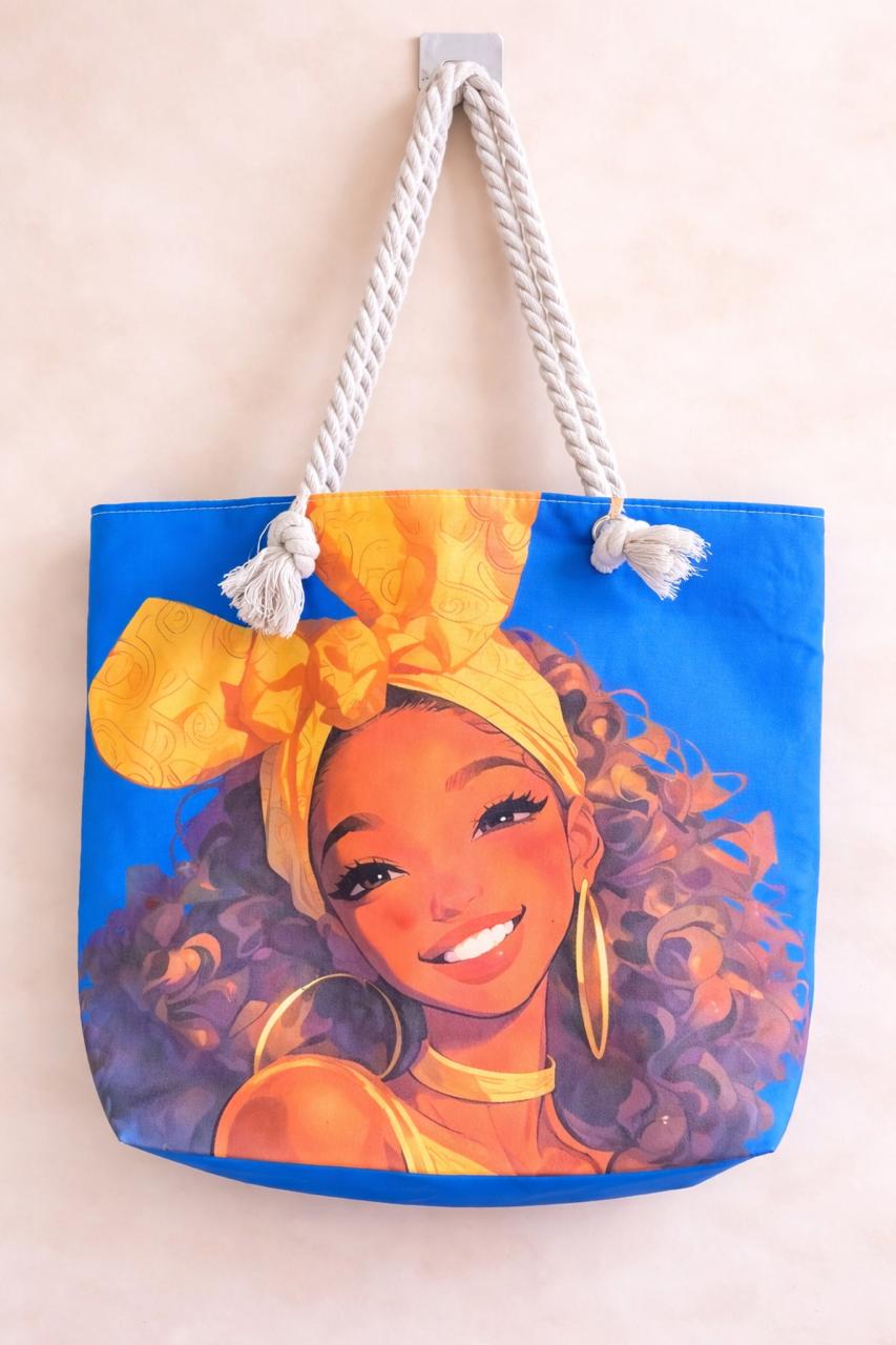 Blue Animated Tote Bag